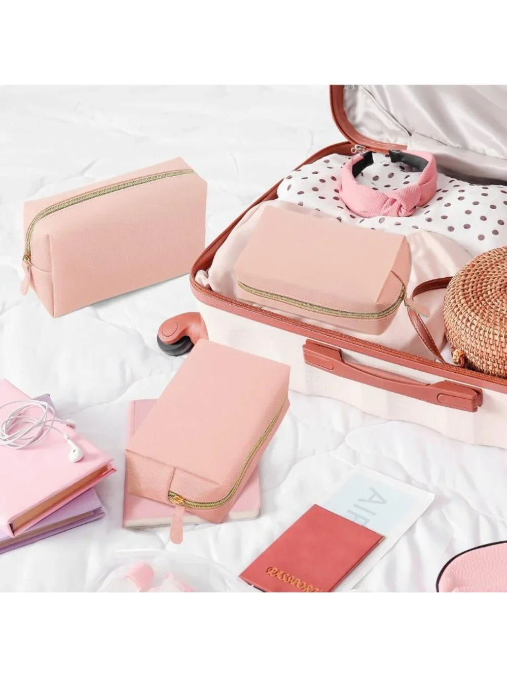 8 Pcs Waterproof Makeup Bags - Portable Cosmetic Organizer & Toiletry Pouch Set